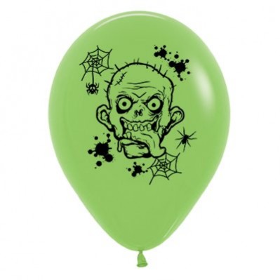 Halloween Party Supplies - Latex Balloons - Zombie Horror Lime 6pk
