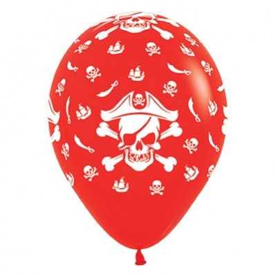 Pirate's Treasure Fashion Red Teardrop Latex Balloons 30cm 6 pk