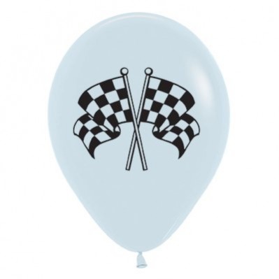 Check Party Decorations - Latex Balloons Racing Flags White 30cm 25pk