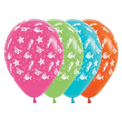 Hawaiian Luau Assorted Colours Sea Creatures Tropical Latex Balloons 30cm 25 pk Hawaiian Luau Assorted Colours Sea Creatures Tropical Latex Balloons 30cm 25 pk