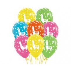 Llama Fun Tropical Colours Llama Design Latex Balloons 30cm 12 pk Llama Fun Tropical Colours Llama Design Latex Balloons 30cm 12 pk