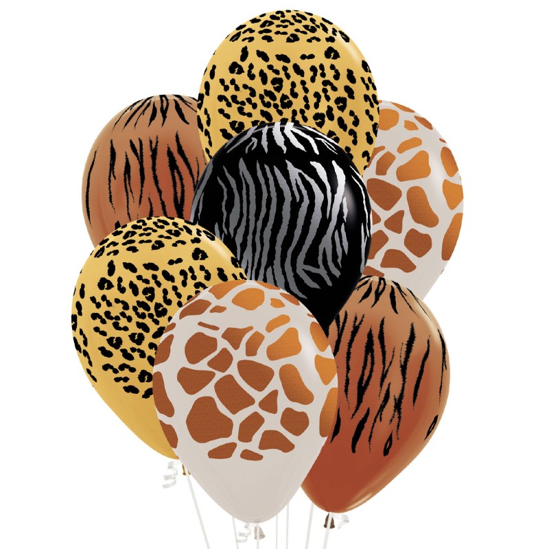 Jungle Animals Latex Balloons 30cm 25 pk