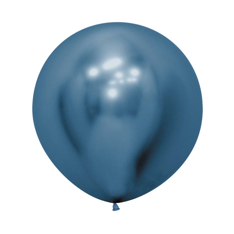 Metallic Reflex Blue Latex Balloons 60cm 3 pk - NFS Party