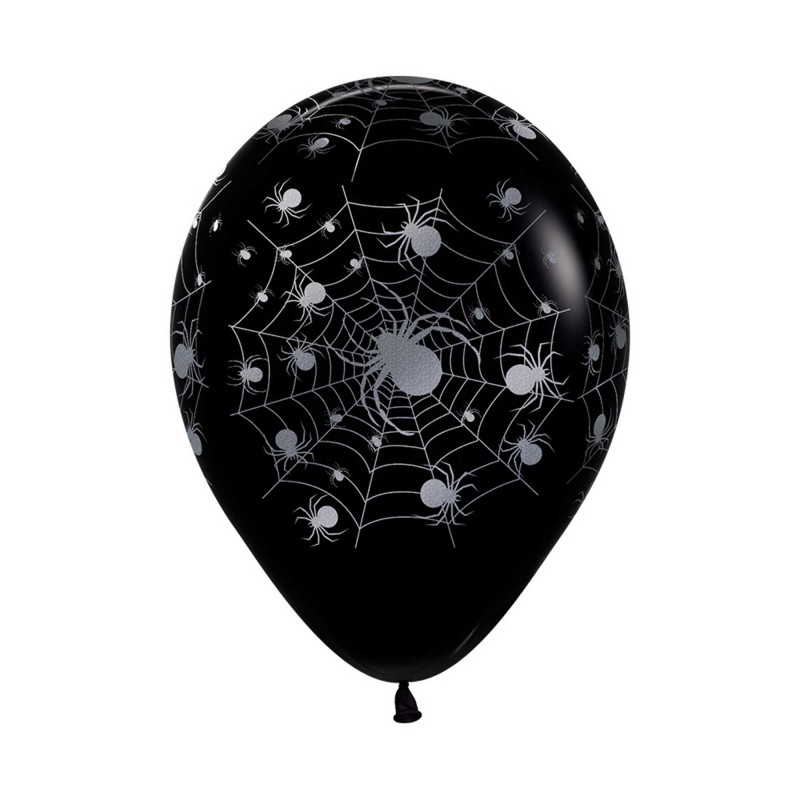 Halloween Fashion Black Silver Spiders Latex Balloons 30cm 12 pk Halloween Fashion Black Silver Spiders Latex Balloons 30cm 12 pk