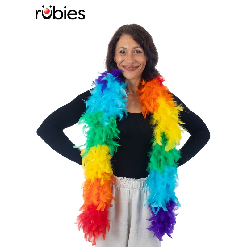 Rainbow Feather Boa Mardi Gras