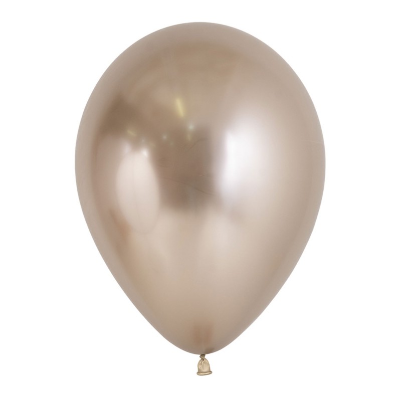 Metallic Reflex Champagne Latex Balloons 12cm 50 pk