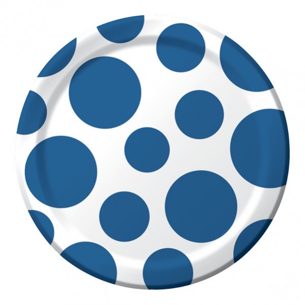 Dots & Stripes Lunch Plates 17cm True Blue Pack of 8