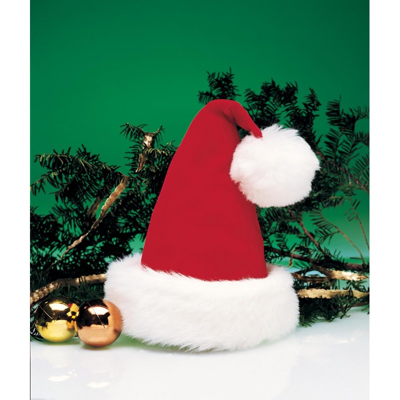 Santa Christmas Hat Plush Adult - Accessory