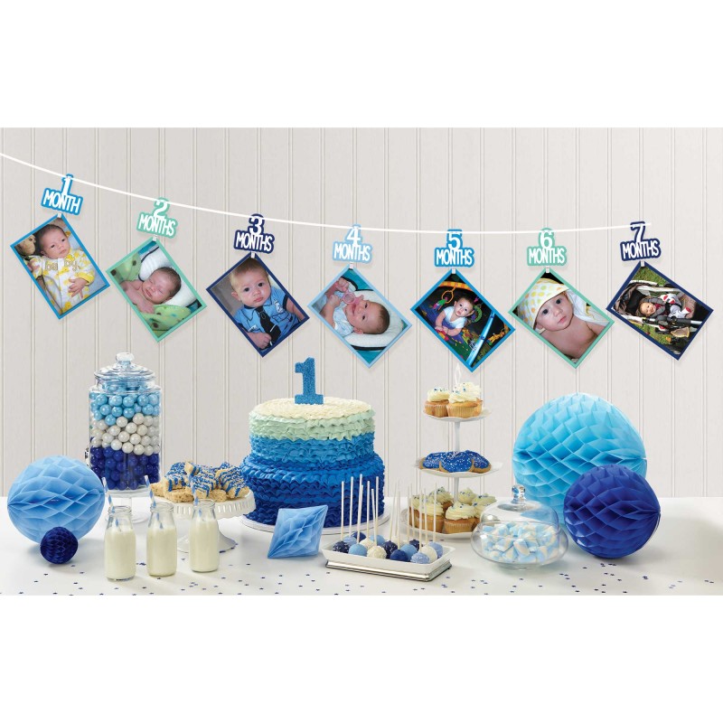 Boy's 1st Birthday Party Decorations - Garland Photo Ribbon