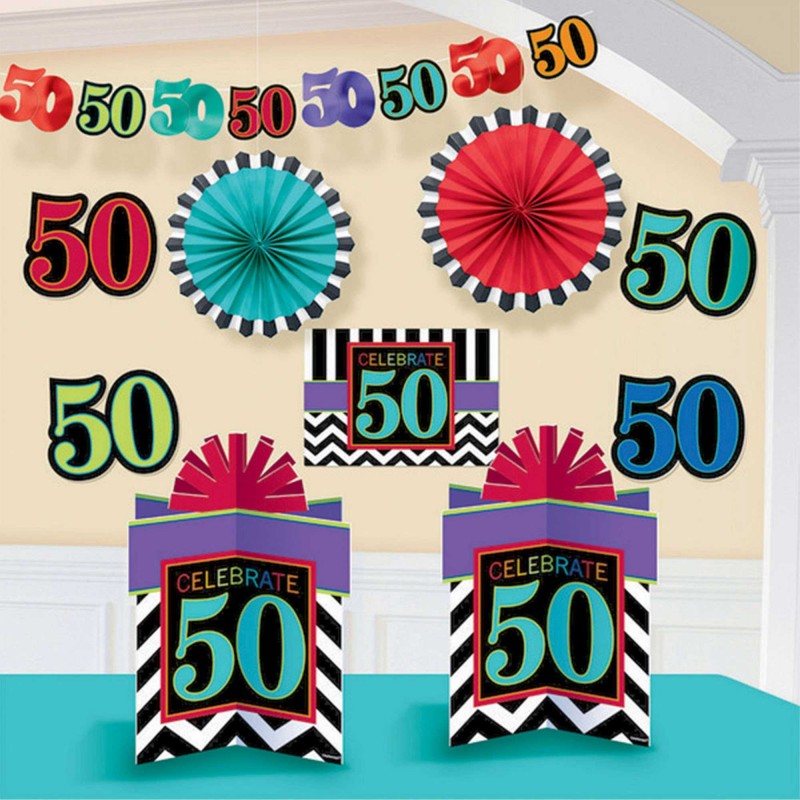 50th Birthday Chevron Celebration Room Decorating Kit