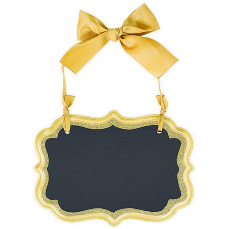 Chalkboard Party Decorations - Gold Glitter Small Marquee Sign