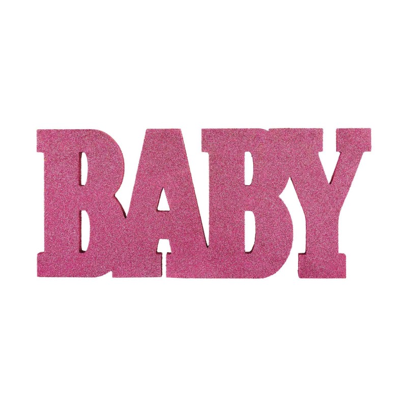 Baby Shower Party Decorations - Girl Glittered Standing MDF Sign