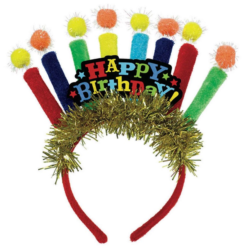 Happy Birthday Party Supplies - Fabric Ruffle Candle Headband