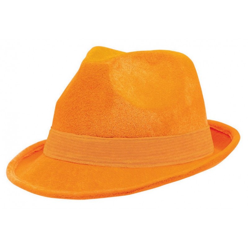 Orange Party Supplies Velour Fedora Hat