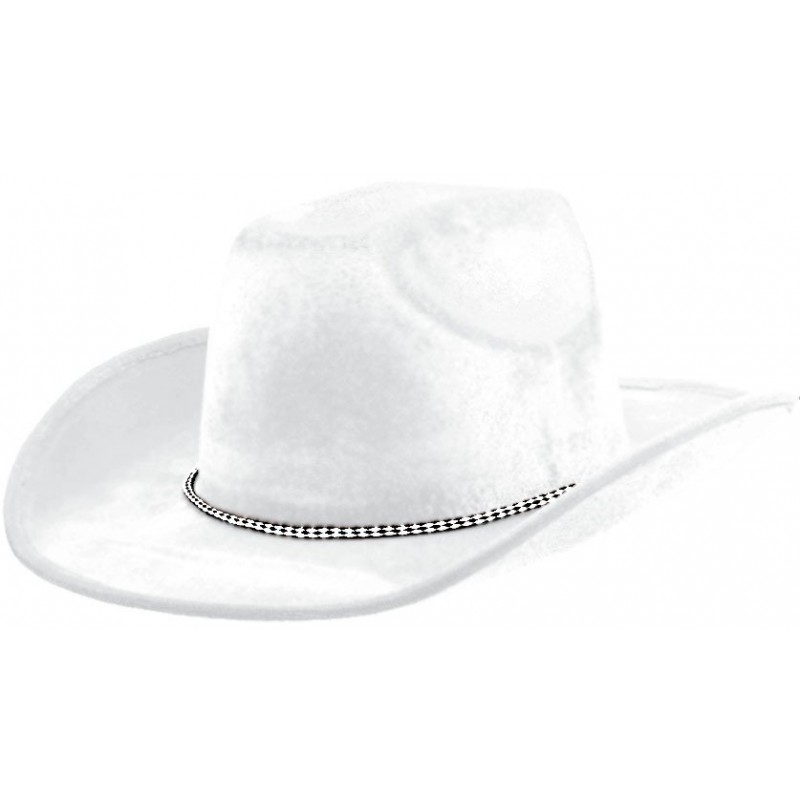 White Velour Cowboy Hat 12cm x 33cm
