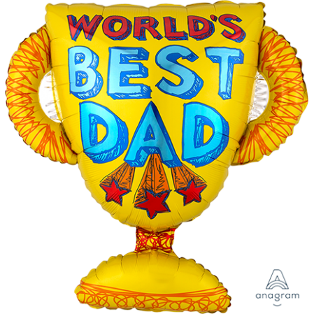 Trophy Father's Day SuperShape World's Best Dad Shaped Balloon 66cm x 68cm