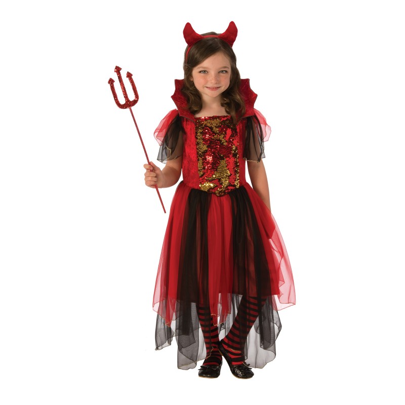 Colour Magic Devil Girl Child Costume