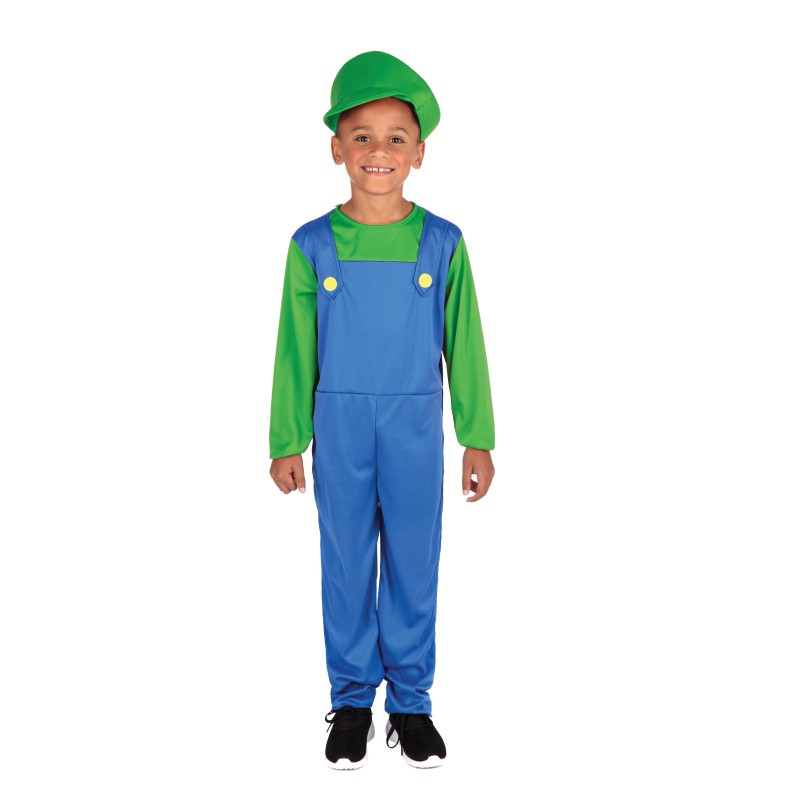 Green Plumber Boy Child Costume Careers