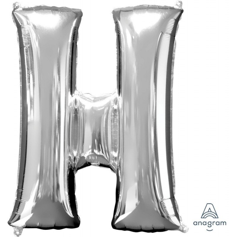 Silver Letter H Shaped Balloon 58cm x 86cm