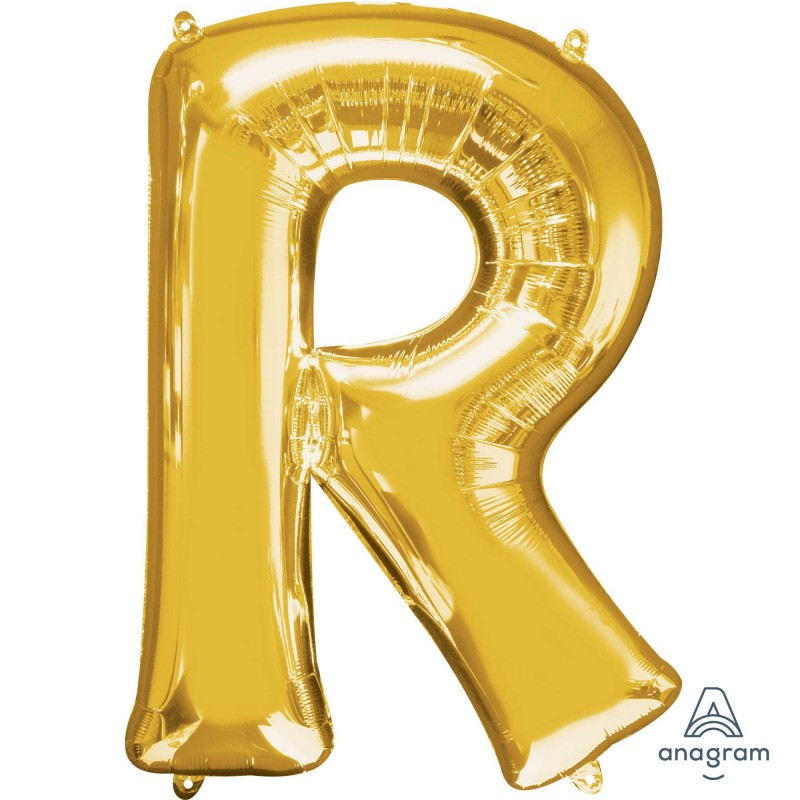 Gold Letter R Shaped Balloon 58cm x 83cm Gold Letter R Shaped Balloon 58cm x 83cm