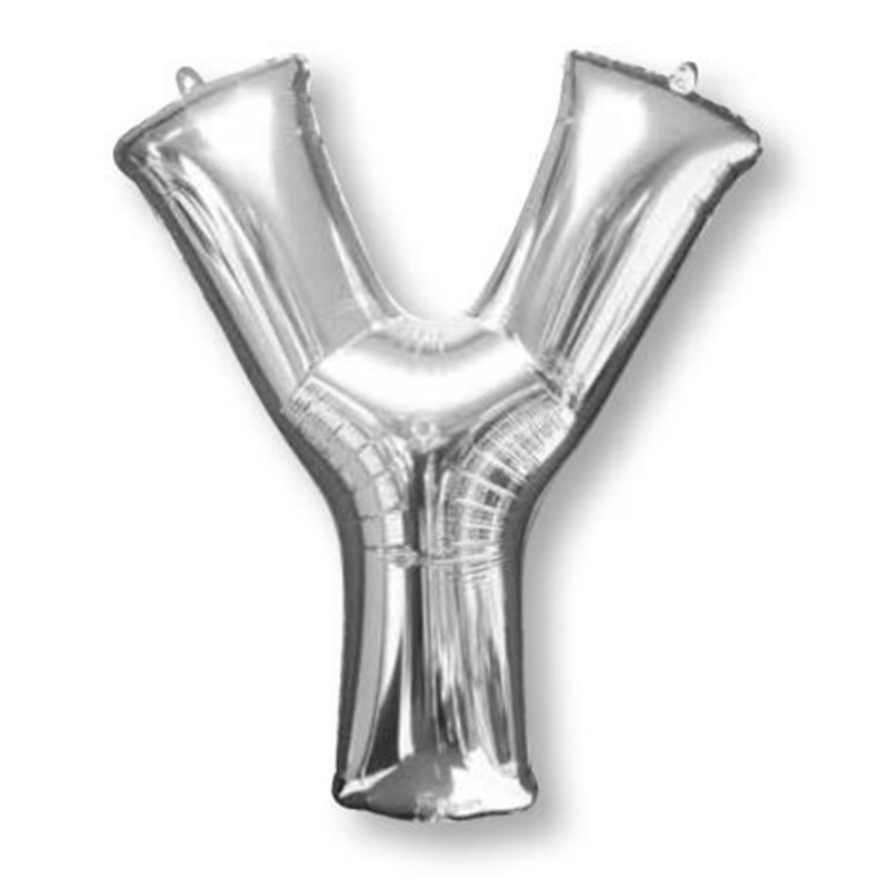 Silver Letter Y Shaped Balloon 60cm x 83cm Silver Letter Y Shaped Balloon 60cm x 83cm