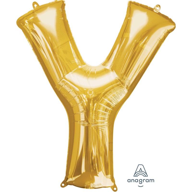 Gold Letter Y Shaped Balloon 66cm x 83cm