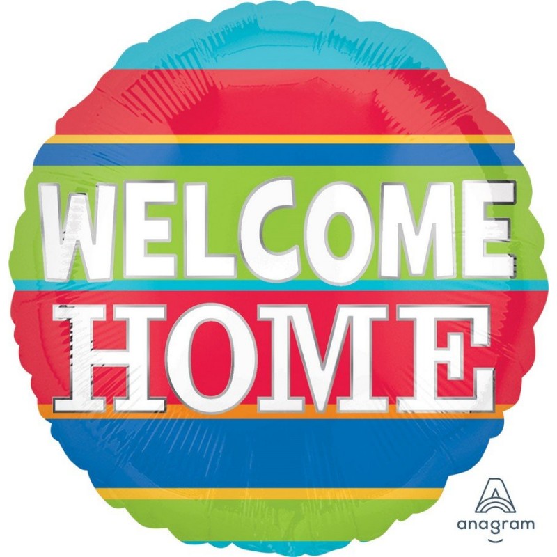 Welcome Party Decorations - Foil Balloon Col Stripes Welcome Home - NFS Party