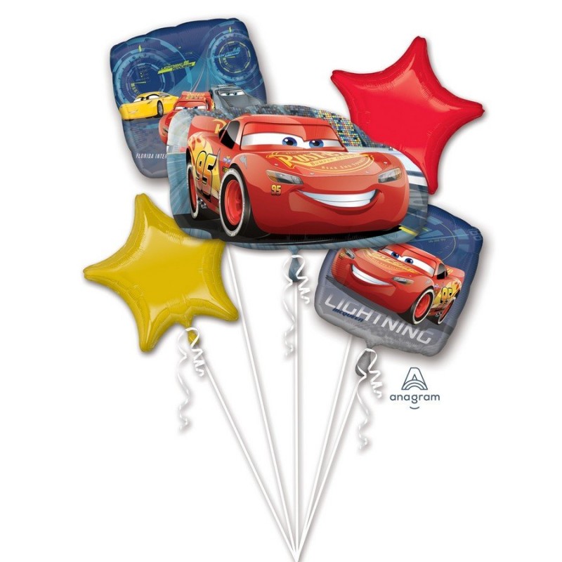 Lightning McQueen Disney Cars 3 Bouquet Foil Balloons 5 pk