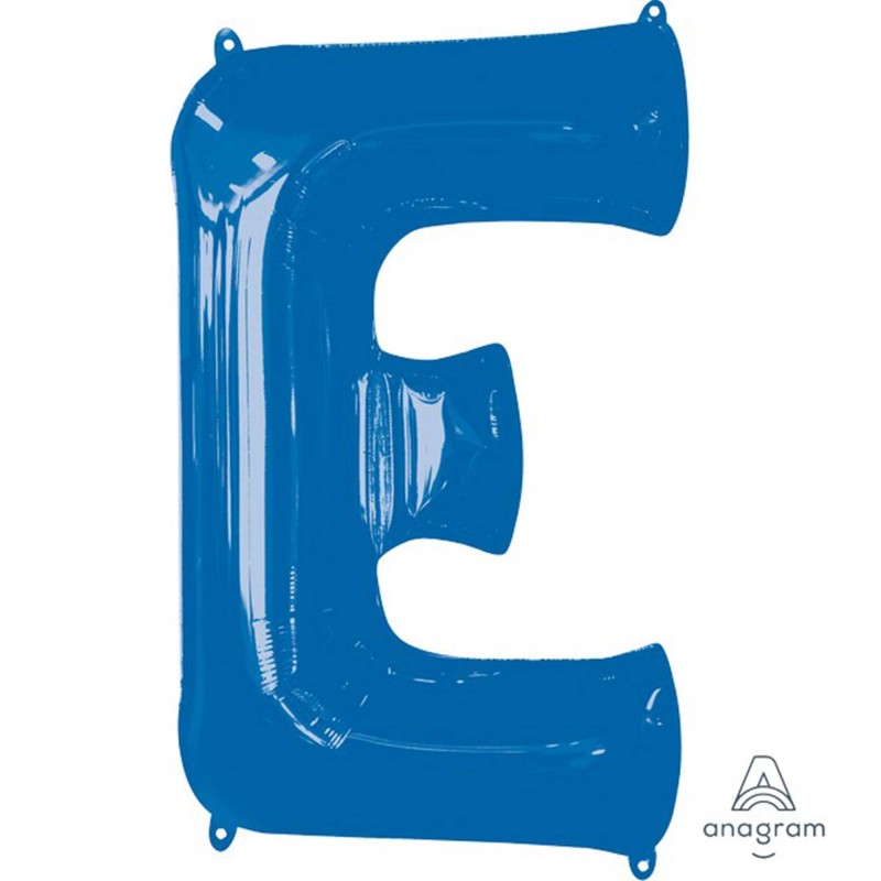 Blue Letter E Shaped Balloon 53cm x 81cm