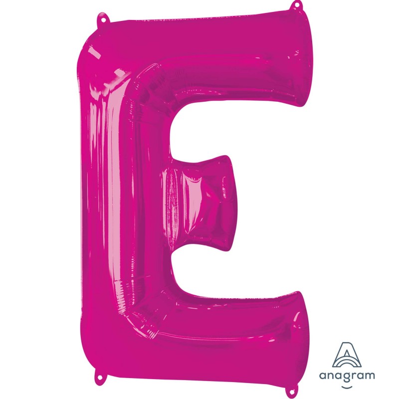 Pink Letter E Shaped Balloon 58cm x 81cm