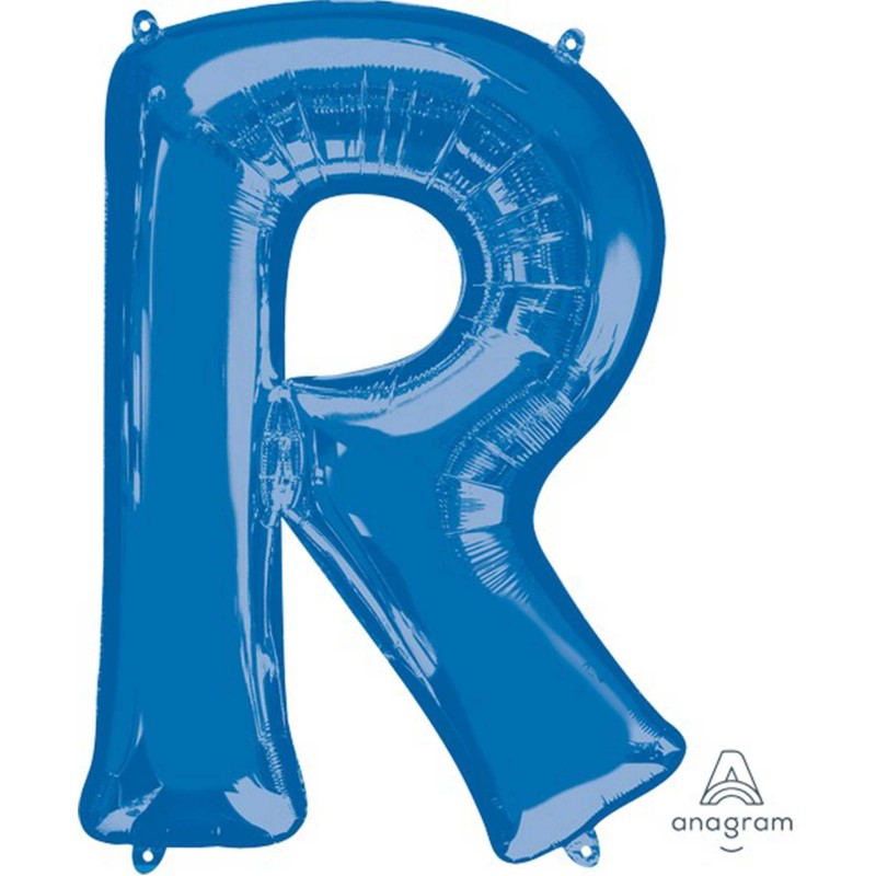 Blue Letter R Shaped Balloon 63cm x 81cm Blue Letter R Shaped Balloon 63cm x 81cm