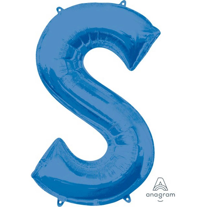 Blue Letter S Shaped Balloon 63cm x 81cm