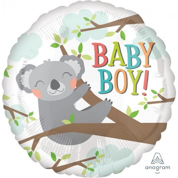 Round Baby Shower - General Standard HX Koala Baby Boy! Foil Balloon 45cm
