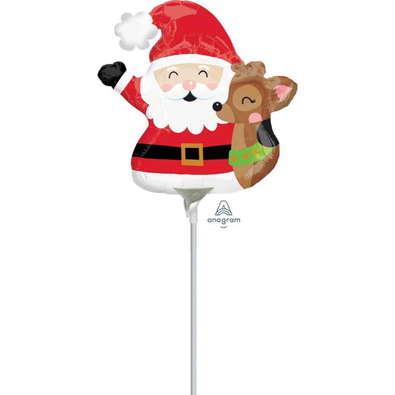 Christmas Santa & Reindeer Mini Shaped Balloon Christmas Santa & Reindeer Mini Shaped Balloon