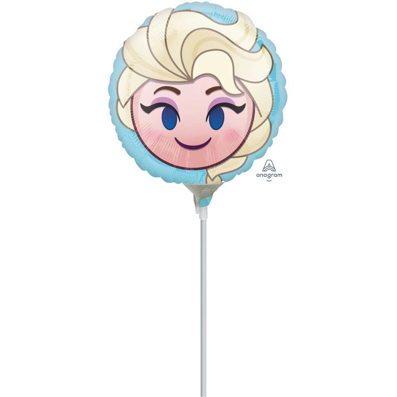 Round Disney Frozen Elsa Emoji Foil Balloon 22cm