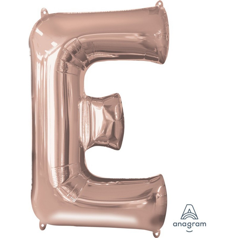 Rose Gold Letter E Shaped Balloon 60cm x 81cm