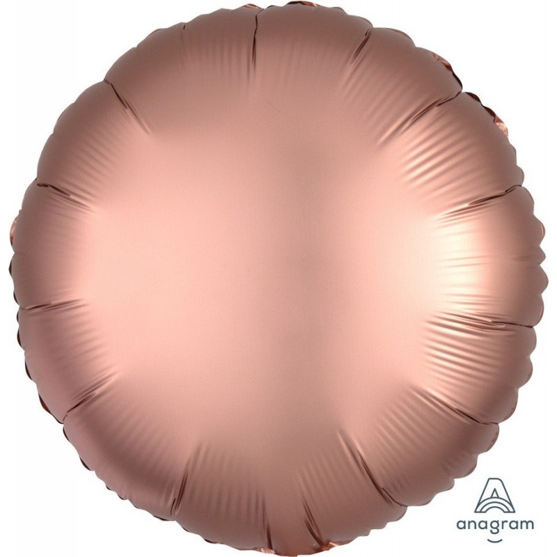 Satin Luxe Rose Copper Round Foil Balloon 45cm