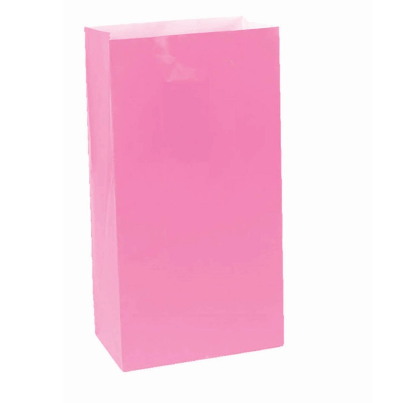 Bright Pink Treat Favour Bags 25cm x 13cm 12 pk - NFS Party