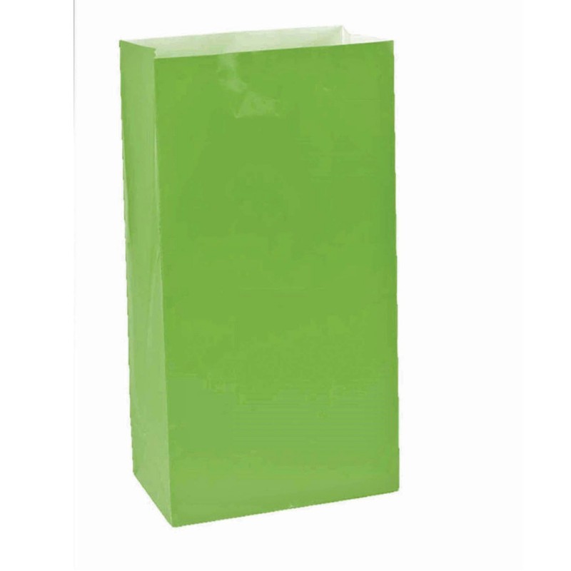 Kiwi Green Treat Favour Bags 25cm x 13cm 12 pk - NFS Party