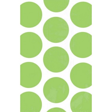 Kiwi Green Polka Dots Favour Bags 18cm x 11cm 10 pk - NFS Party
