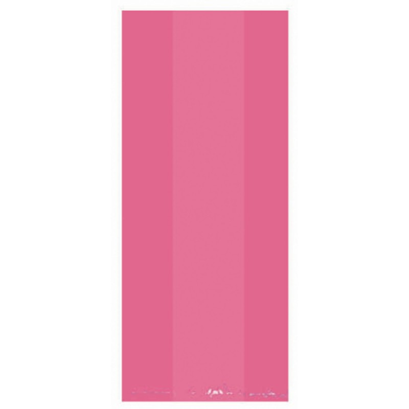 Bright Pink Small Cello Favour Bags 24cm x 10cm 25 pk - NFS Party