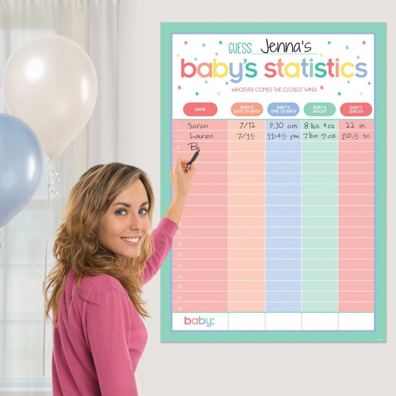 Baby Shower Party Supplies - Party Game Statistics Game