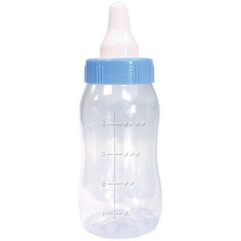 Baby Shower Party Supplies - Plastic Baby Bottle Bank Blue