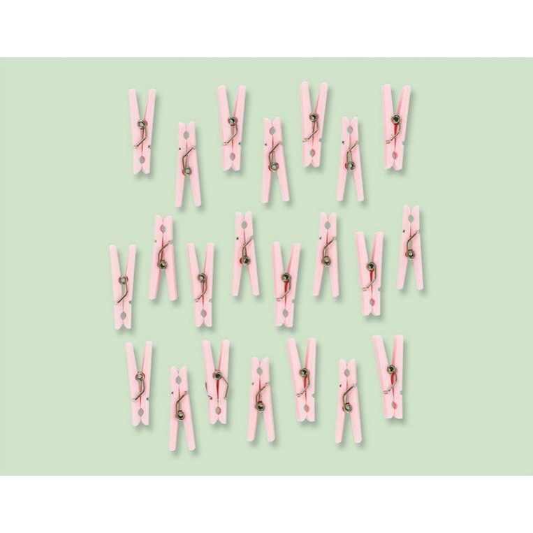 Baby Shower Pink Clothes Pins Pegs Favours 24 pk