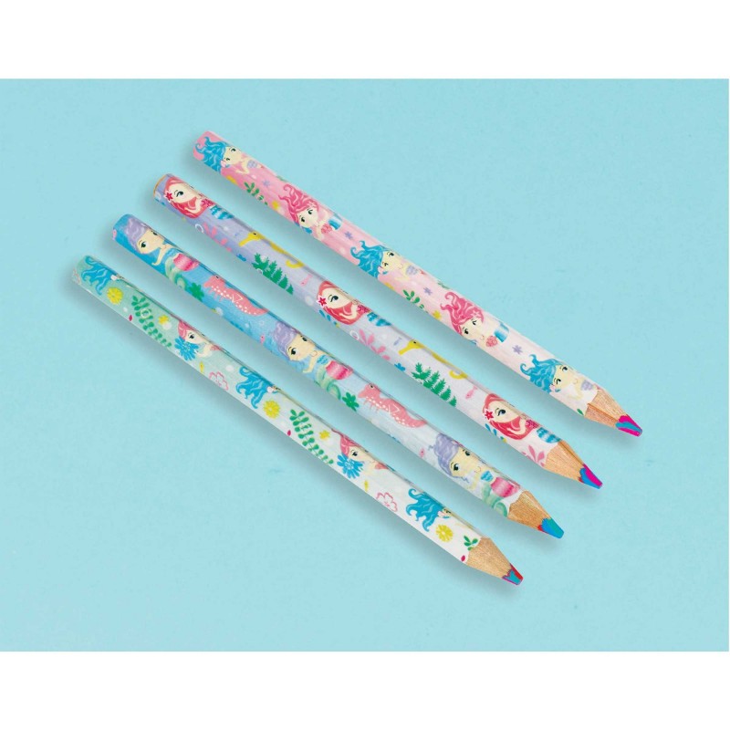 Mermaid Wishes Coloured Pencil Favours 8 pk Mermaid Wishes Coloured Pencil Favours 8 pk
