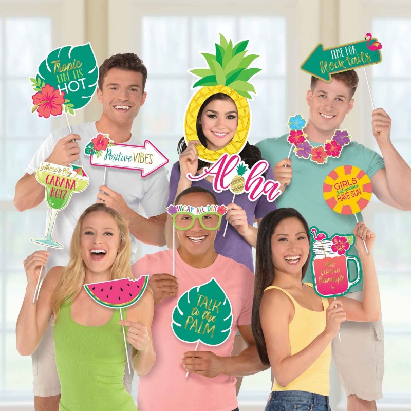 Hawaiian Luau You Had Me At Aloha Photo Props 12 pk - NFS Party