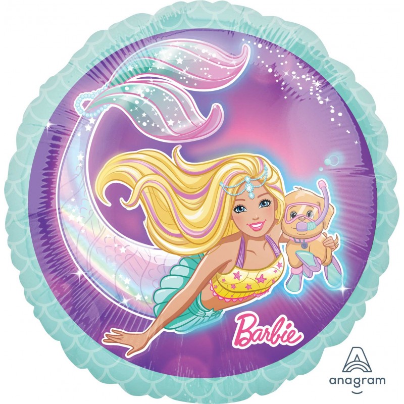 Mermaid Barbie Round Foil Balloon 45cm Mermaid Barbie Round Foil Balloon 45cm