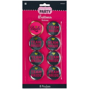 Hens Night Party Supplies - Team Bride Buttons Badges