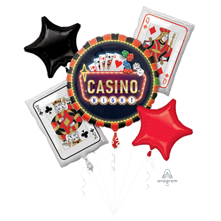 Casino Party Decorations Roll The Dice Bouquet Foil Balloons