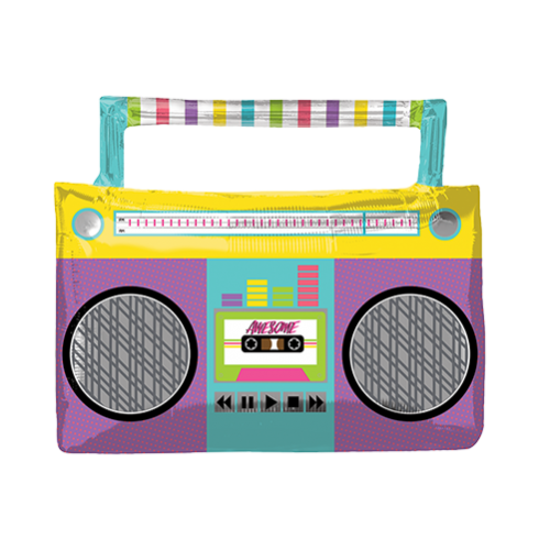 Awesome 80's Boombox Shaped Balloon 68cm x 55cm